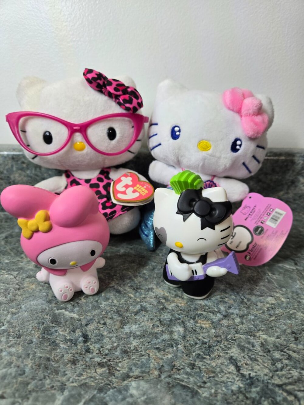 Hello Kitty Plush Lot of 2- 6" Mermaid & Pink Cheetah Dress NWT Sanrio